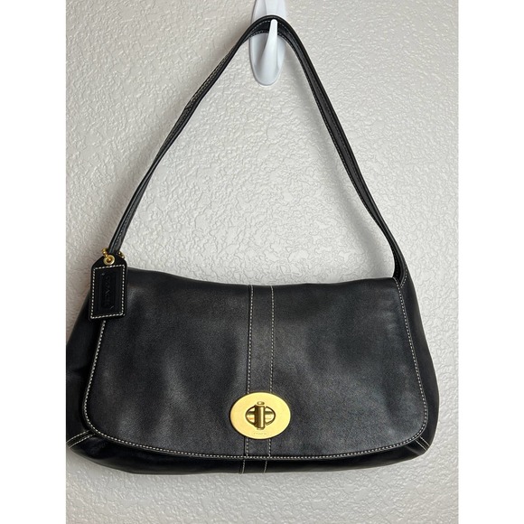 Coach Handbags - Coach Black Leather Legacy Flap Bag